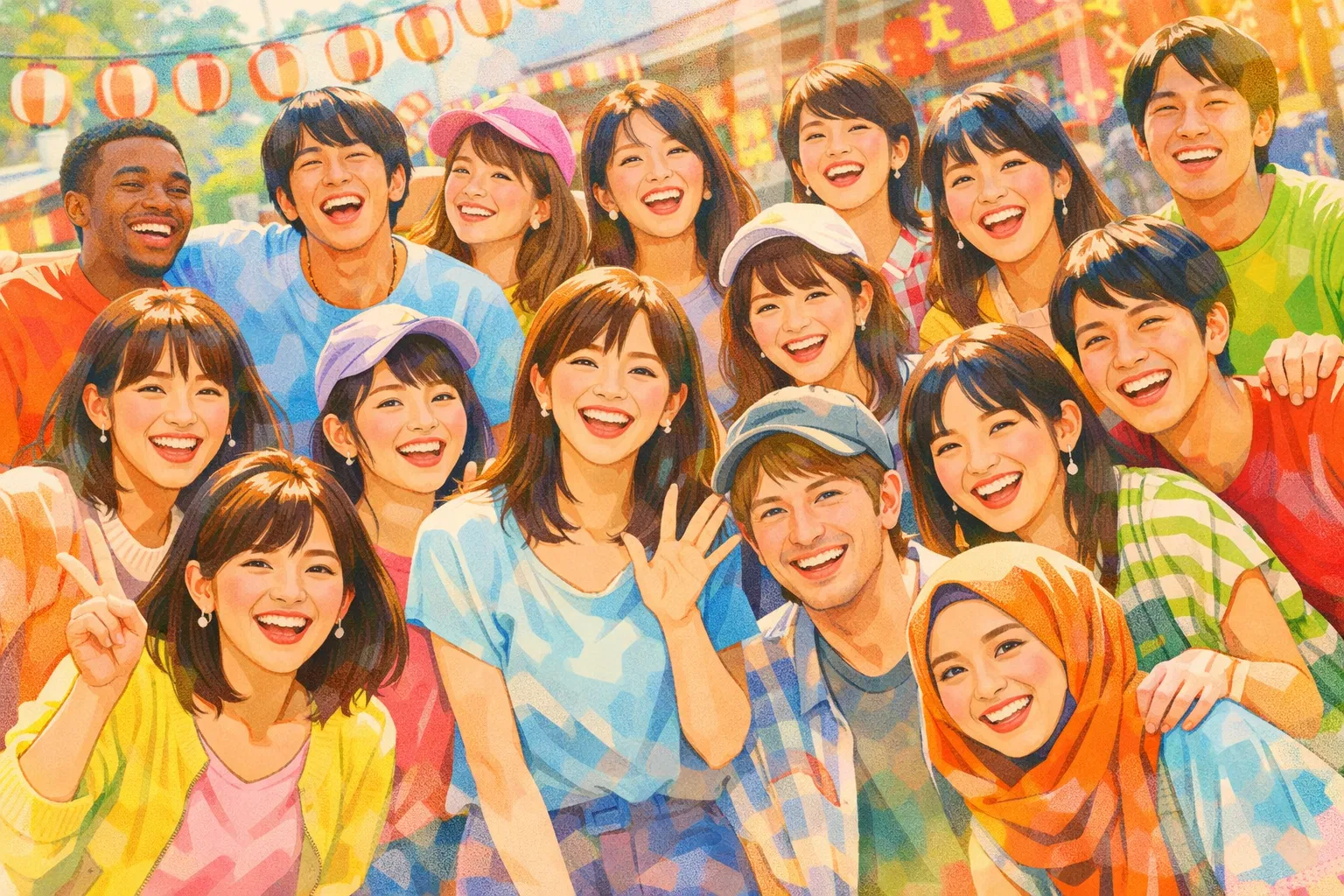 Japanese community members smiling together